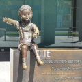 Outdoor park decorative bronze sitting boy sculpture abstract figure statues